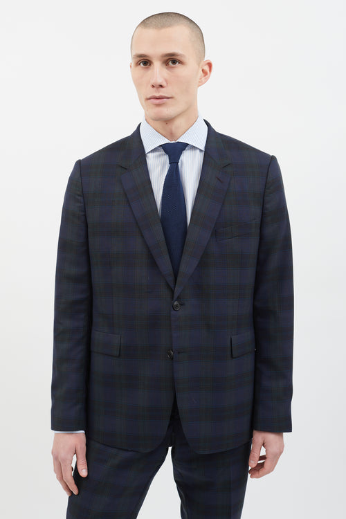 Paul Smith Navy & Green Plaid Suit