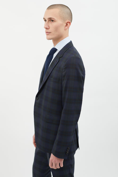 Paul Smith Navy & Green Plaid Suit