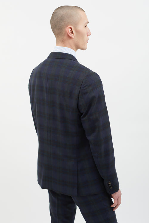 Paul Smith Navy & Green Plaid Suit