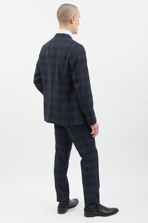 Paul Smith Navy & Green Plaid Suit