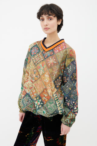 Pierre-Louis Mascia Multicolor Print V-Neck Sweater