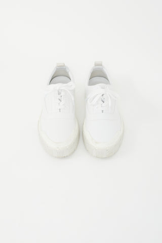 Pierre Hardy White Leather Low Top Sneaker