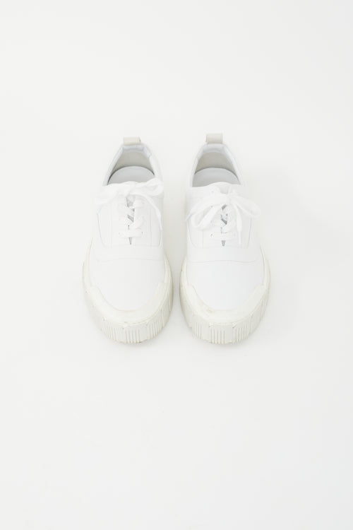 Pierre Hardy White Leather Low Top Sneaker