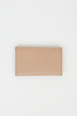 Prada Beige Saffiano Leather Keyholder