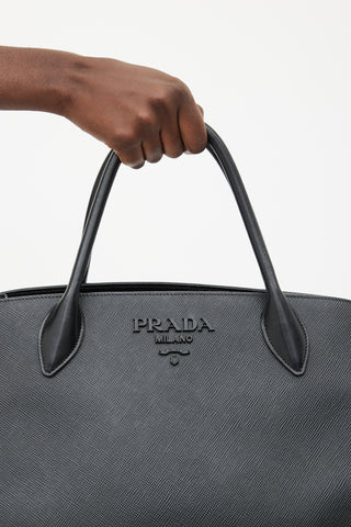 Prada Black Monochrome Saffiano Medium Handbag