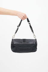 Prada Black Leather & Nylon  Shoulder Bag