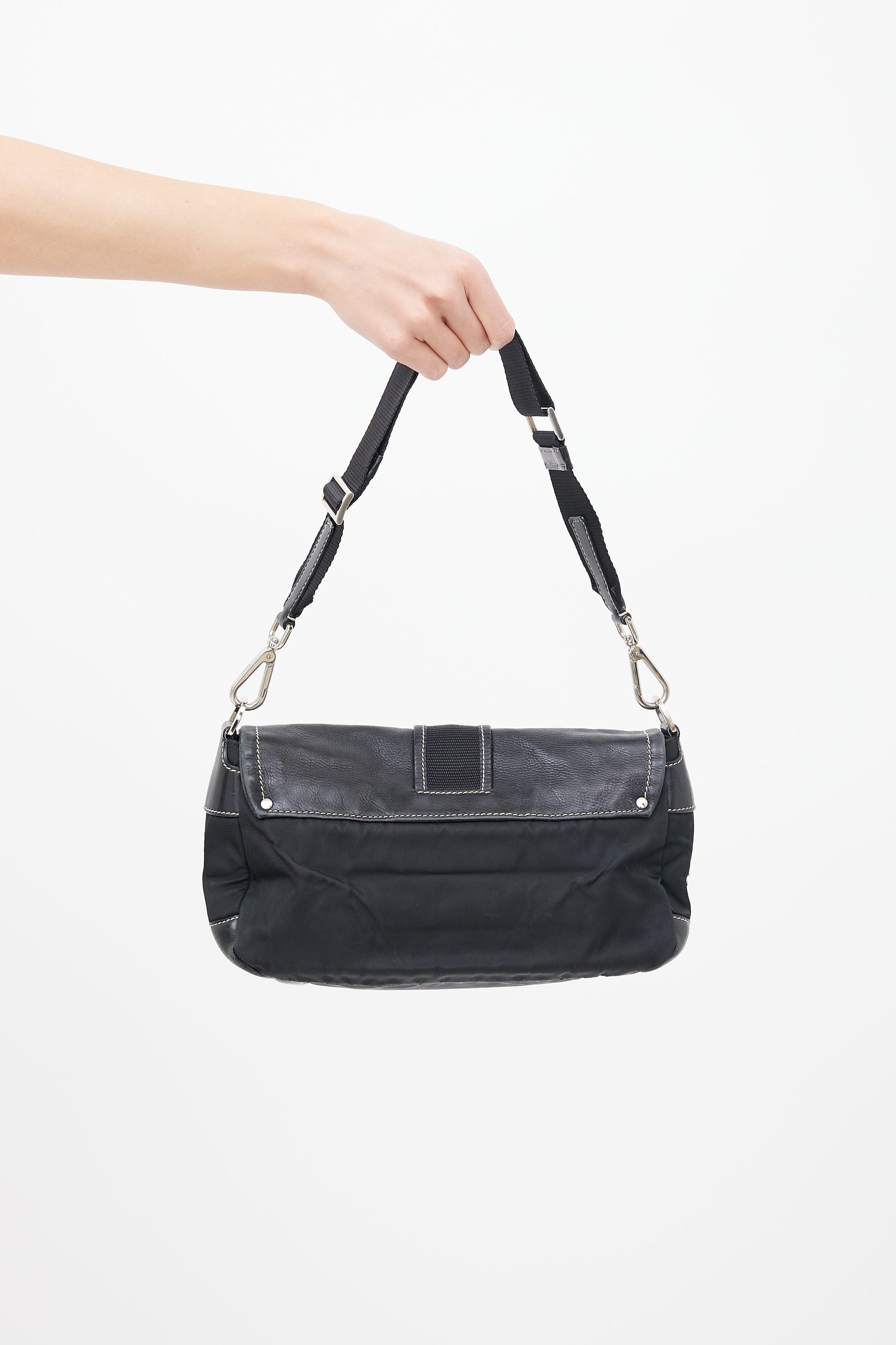 PRADA Black Nylon and Leather Hobo Bag - Amazing Condition!