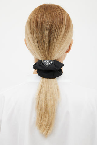 Black Nylon Hair Scrunchie