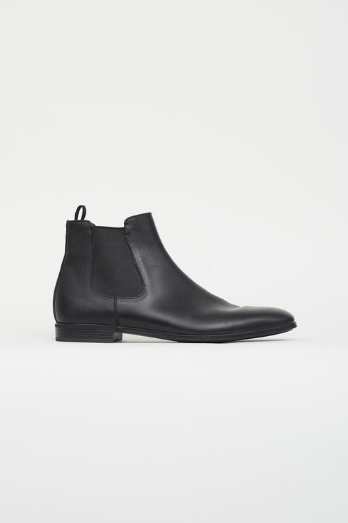 Prada Black Leather Chelsea Boot