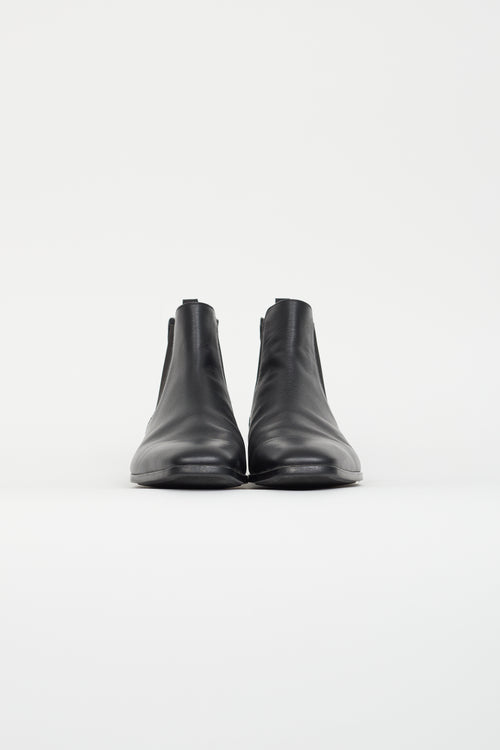 Prada Black Leather Chelsea Boot