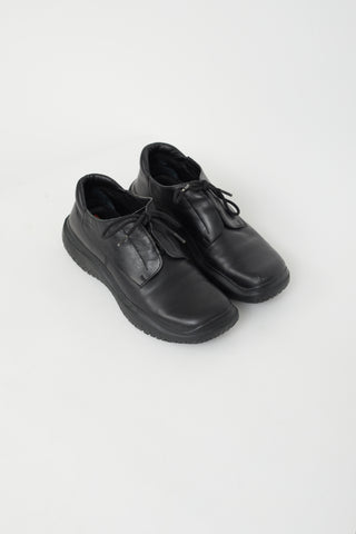 Prada Black Leather Linea Rossa Chunky Platform Loafer