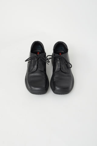 Prada Black Leather Linea Rossa Chunky Platform Loafer