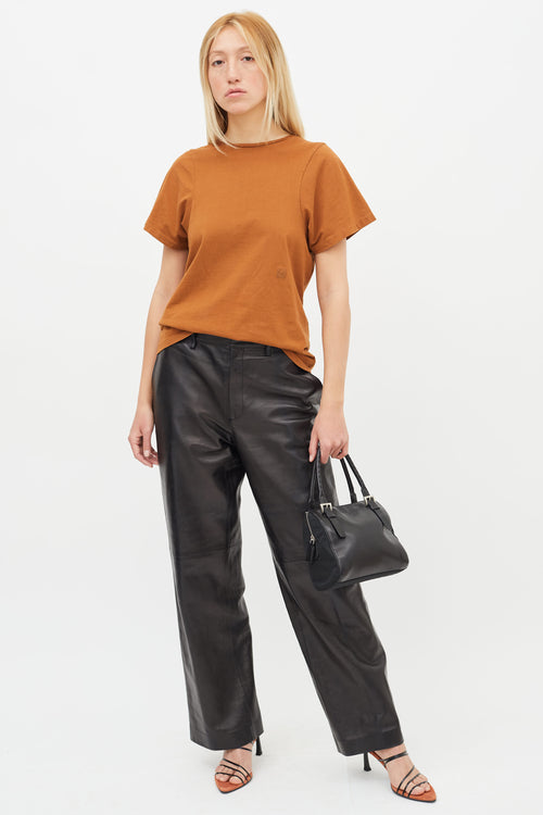 Prada Black Leather & Nylon Side Box Bag