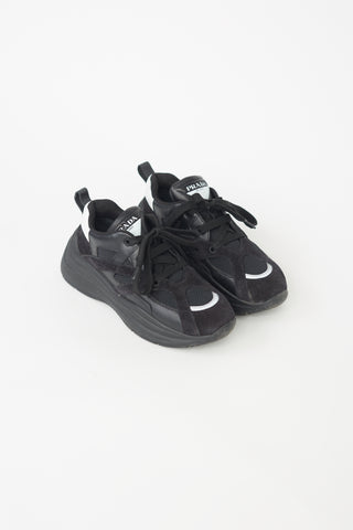 Prada Black Leather & Suede Sneaker