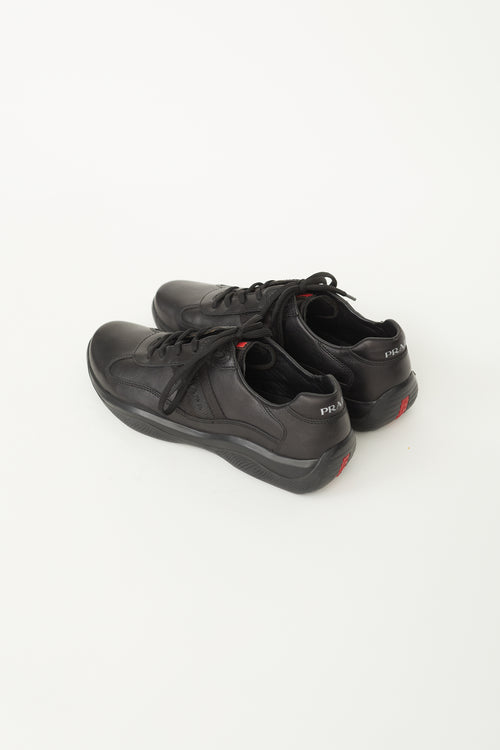 Prada Black Linea Rossa Sport Sneaker