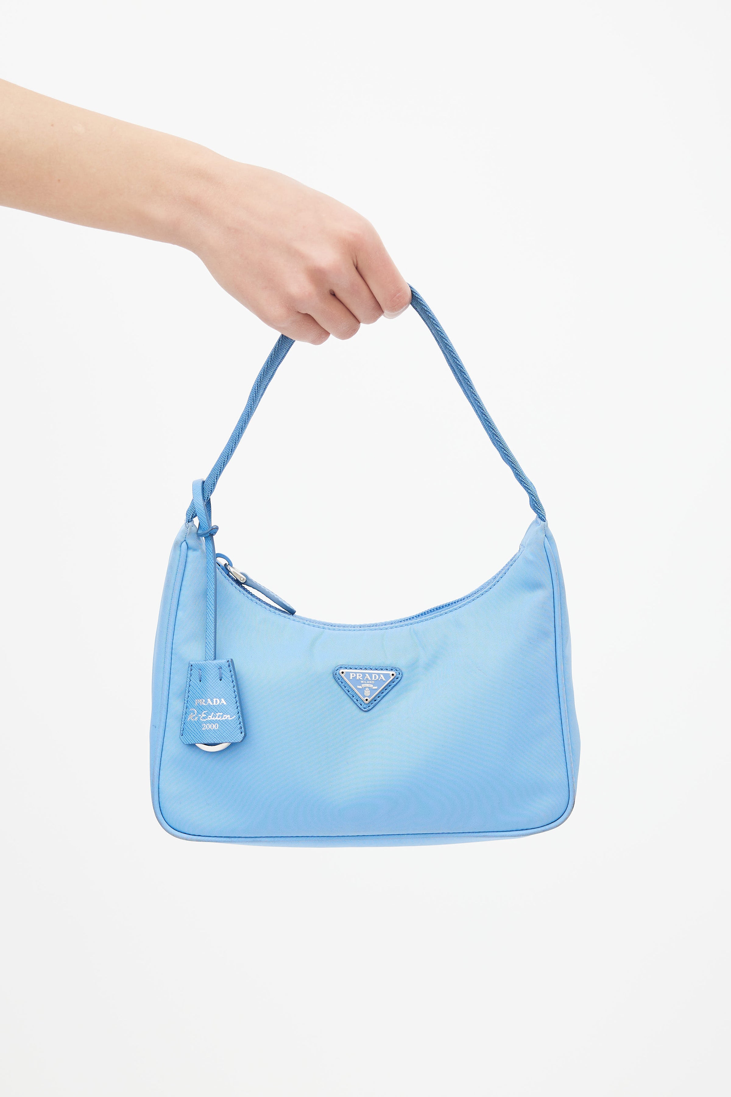 Prada - Authenticated Re-Edition 2000 Handbag - Cloth Blue Plain for Women, Very Good Condition