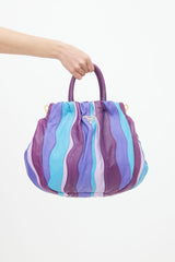 Prada Blue & Purple Napa Leather Waves Shoulder Bag