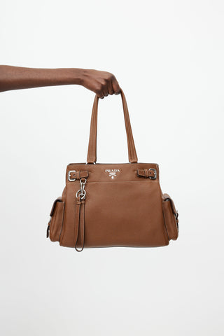 Prada // Dark Brown Quilted Nylon Shoulder Bag – VSP Consignment
