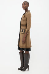 Prada FW05 Brown Tweed Beaded Coat