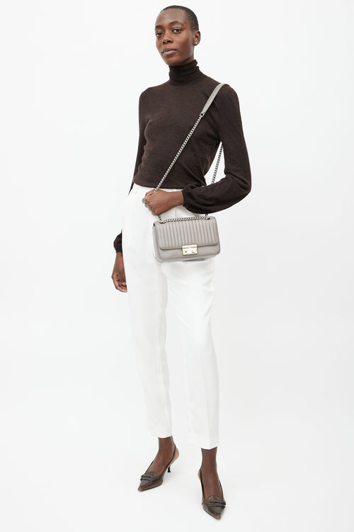 Prada Grey Quilted Leather Shoulder Bag