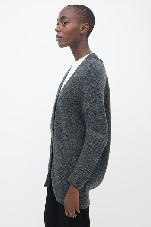 Prada Grey Wool Longline Cardigan