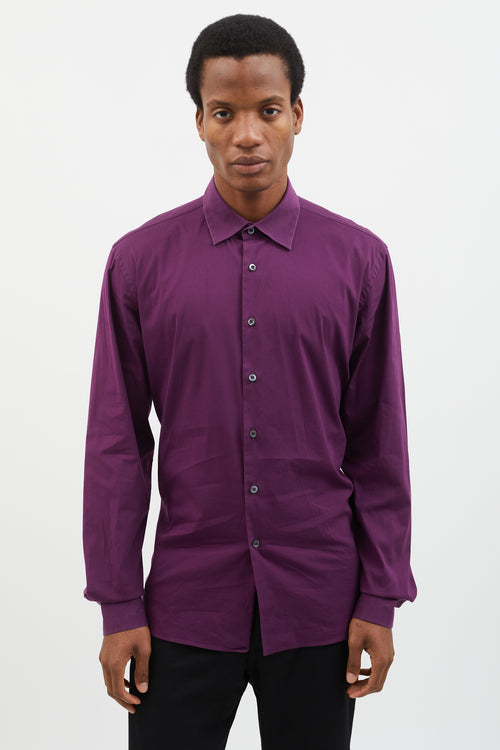 Prada Purple Long Sleeve Dress Shirt