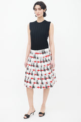 Prada // Resort 2016 White Pop Art Print Pleated Skirt – VSP