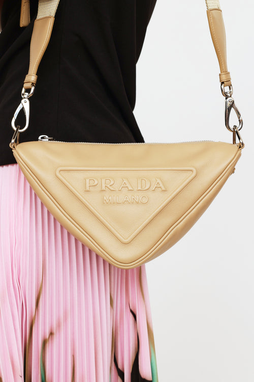 Prada Sand Beige Triangle Shoulder Bag