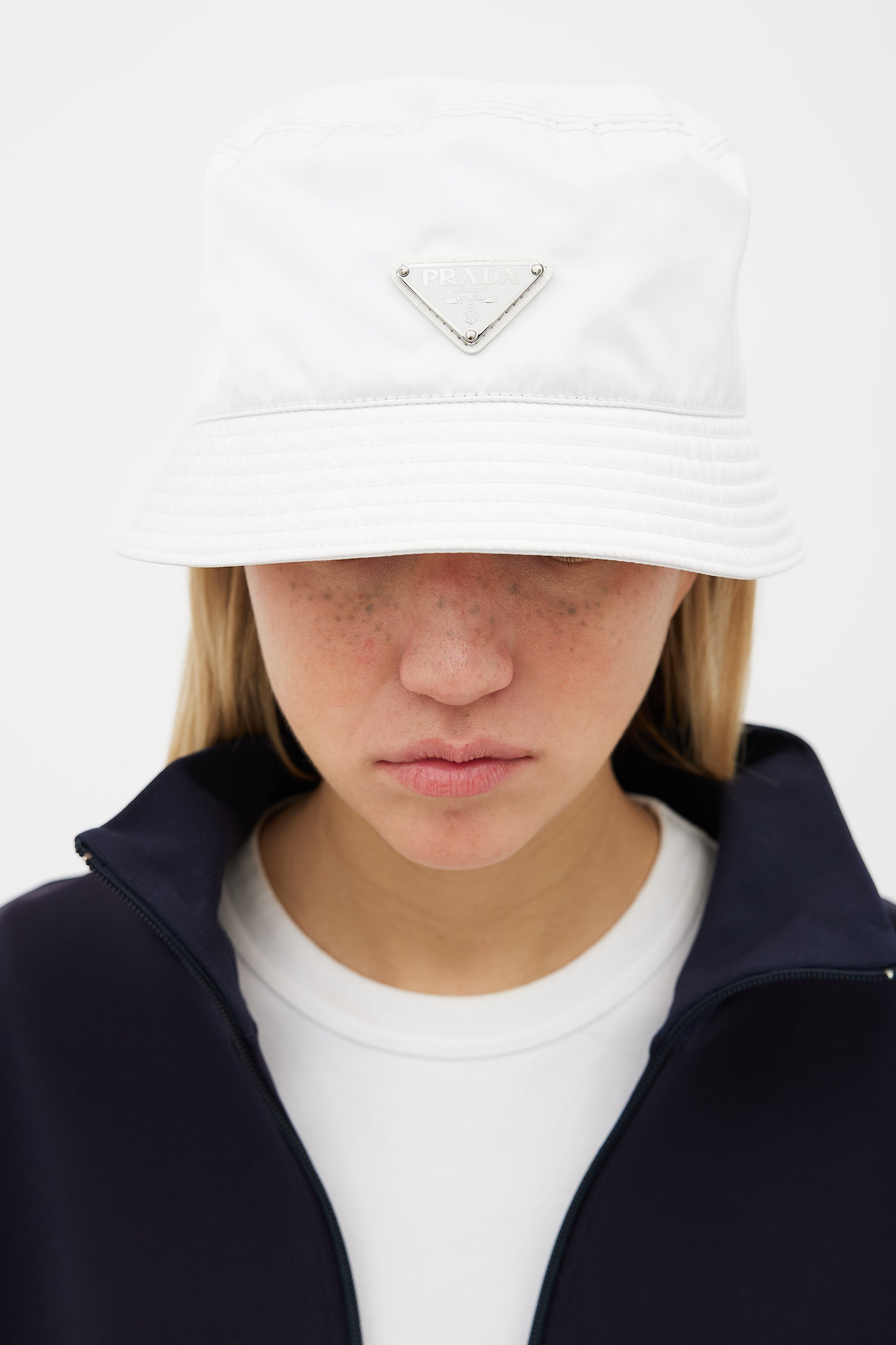 Prada // White Nylon Bucket Hat – VSP Consignment