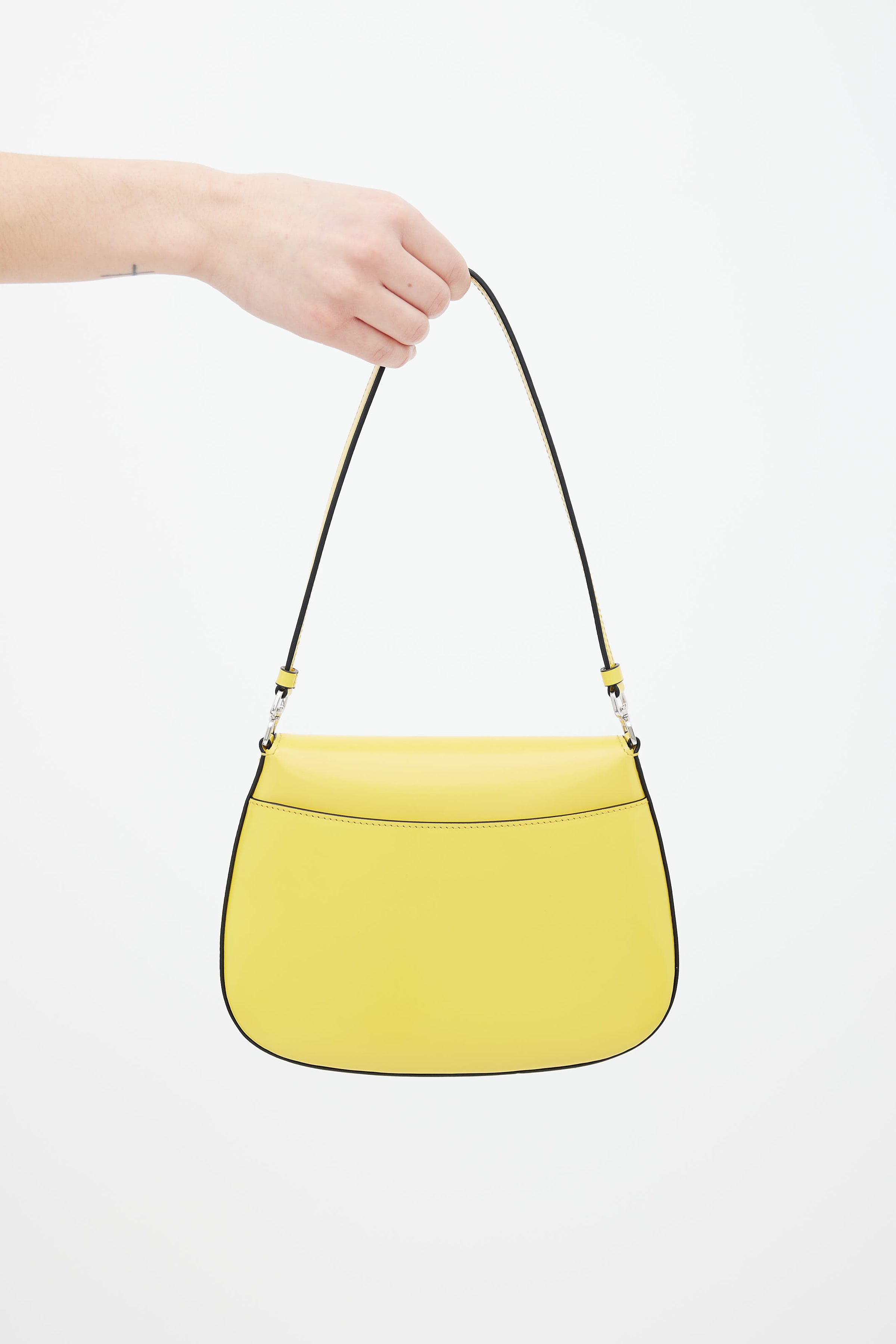Prada // Yellow Cleo Brushed Leather Shoulder Bag – VSP Consignment