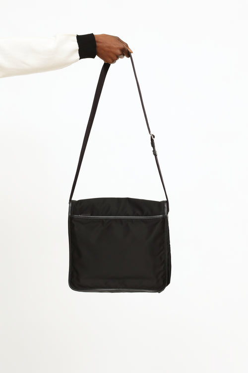 Prada Black Tessuto & Saffiano Messenger Bag