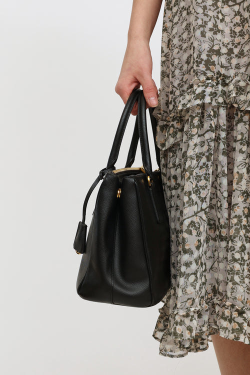Prada Black Saffiano Small Galleria Bag