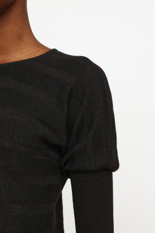 Prada Black Stripe Knit Sweater