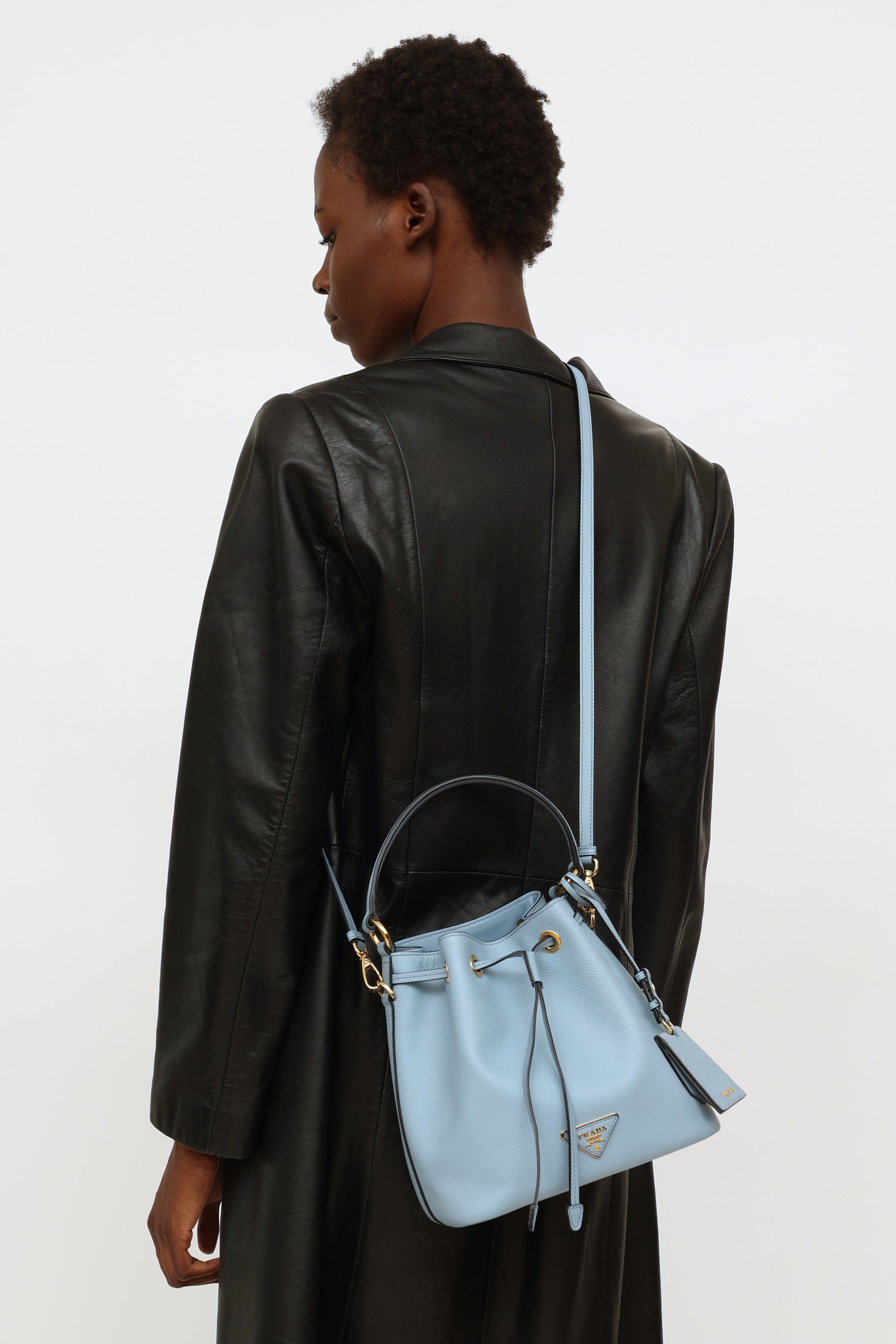 Prada // Light Blue Saffiano Bucket Bag – VSP Consignment