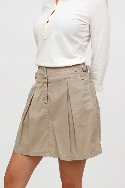 Prada 2006 Beige Cotton Mini Skirt