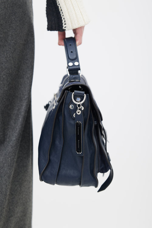 Proenza Schouler Navy Suede & Leather PS1 Shoulder Bag