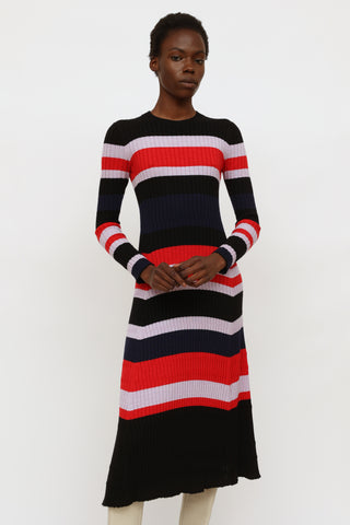 Proenza Schouler Black Striped Knit Dress