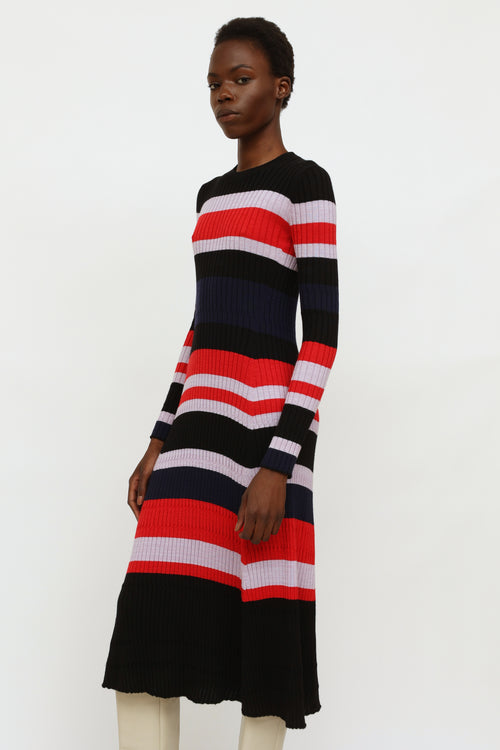 Proenza Schouler Black Striped Knit Dress