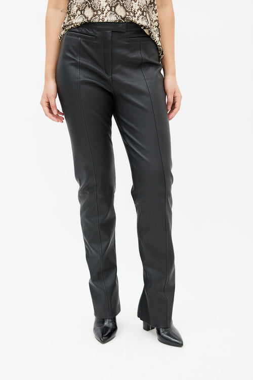 Proenza Schouler Black Leather Skinny Zip Pant