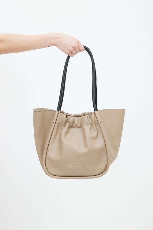 Proenza Schouler Brown Leather Large Ruched Tote