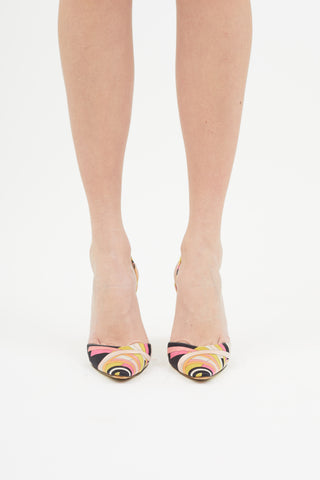 Emilio Pucci Multicolour Printed Slingback Heel