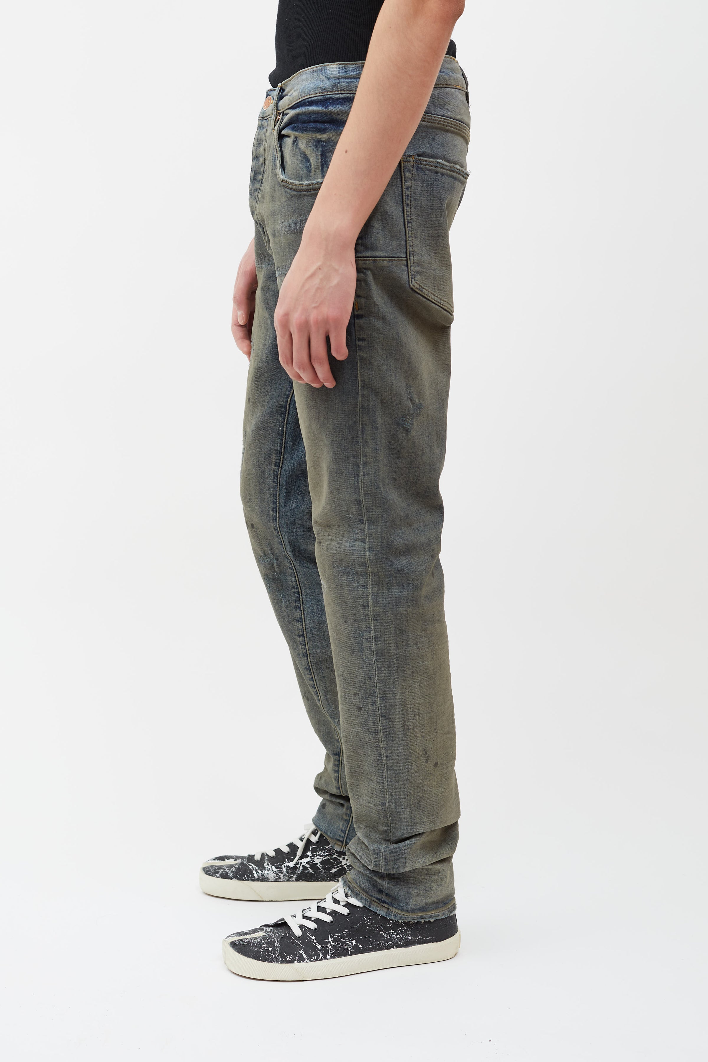 Blue P001 three-year skinny jeans, Purple Brand