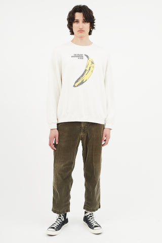 R14 Cream Velvet Underground Print Sweatshirt