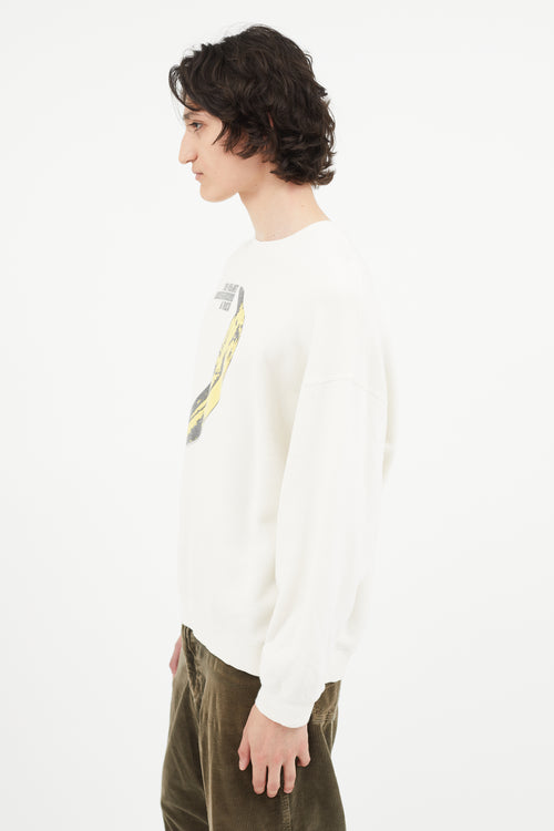 R16 Cream Velvet Underground Print Sweatshirt