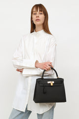 Hermès 2022 Black Epsom Sellier Kelly 28 Bag