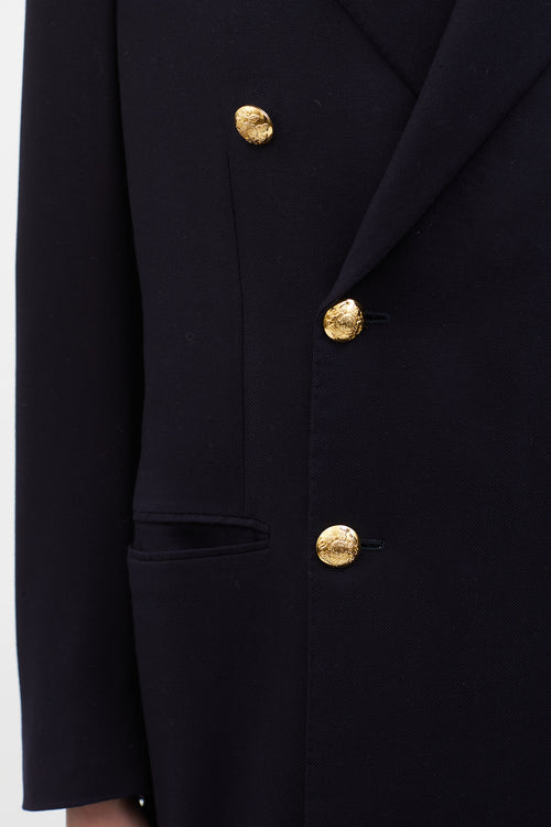 Ralph Lauren Navy Cashmere Double Breasted Blazer