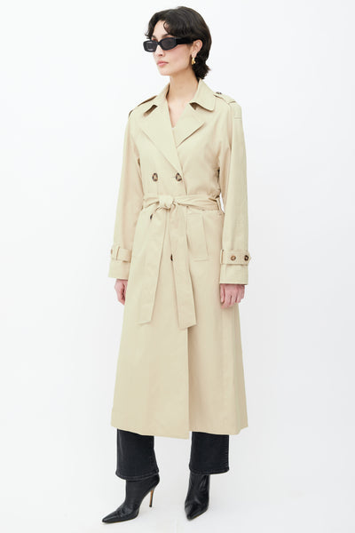 Reformation // Beige Double Breasted Belted Coat – VSP Consignment