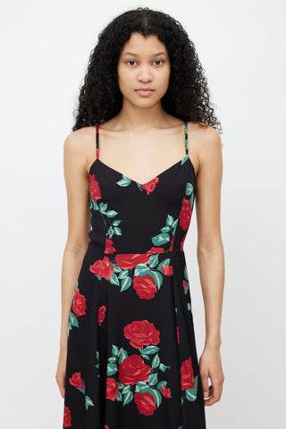 Oscar de la Renta // Black Floral Bustier Dress – VSP Consignment