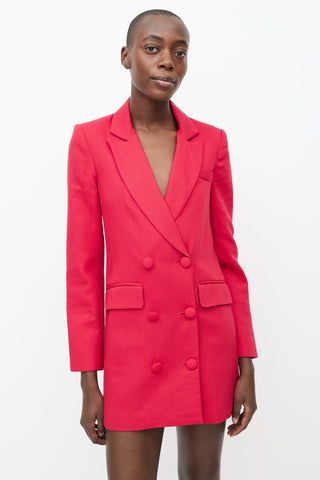 Reformation Red Double Breasted Long Blazer