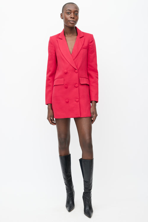 Reformation Red Double Breasted Long Blazer